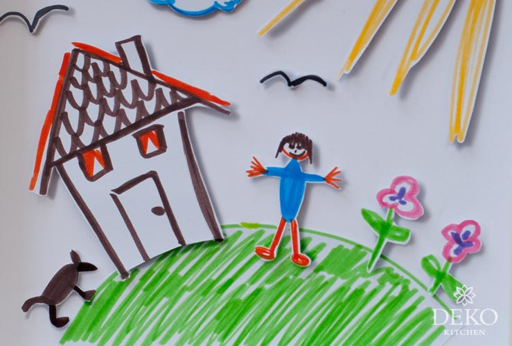 DIY: gemalte Kinderbilder hübsch in Szene setzen Deko-Kitchen