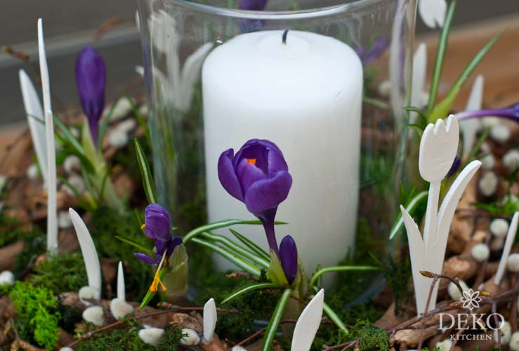 DIY: süßer Osterkranz mit Blumen-Silhouetten aus Modelliermasse