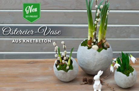 DIY: stylische Ostereier-Vase aus Knetbeton