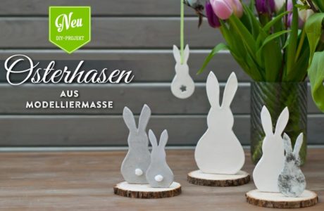 DIY: süße Osterhasen-Deko aus Modelliermasse