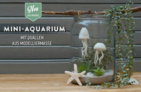 DIY: Mini-Aquarium mit kleinen Quallen aus Modelliermasse von Deko-Kitchen