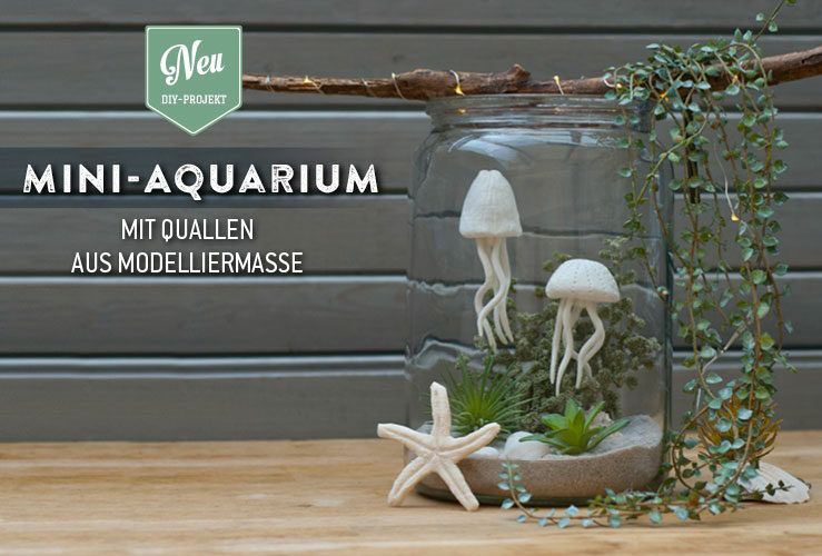 DIY: süßes Mini-Aquarium mit Quallen aus Modelliermasse